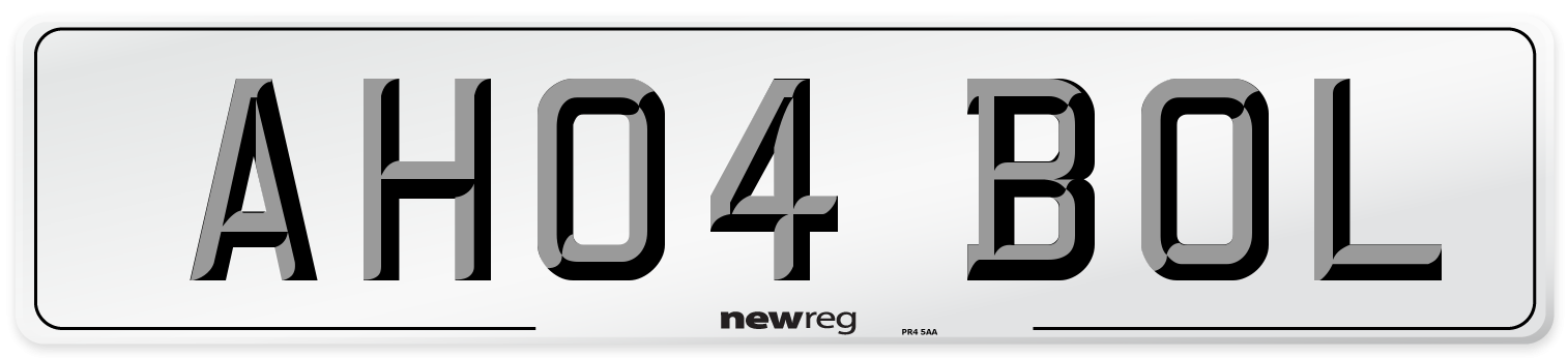AH04 BOL Number Plate from New Reg